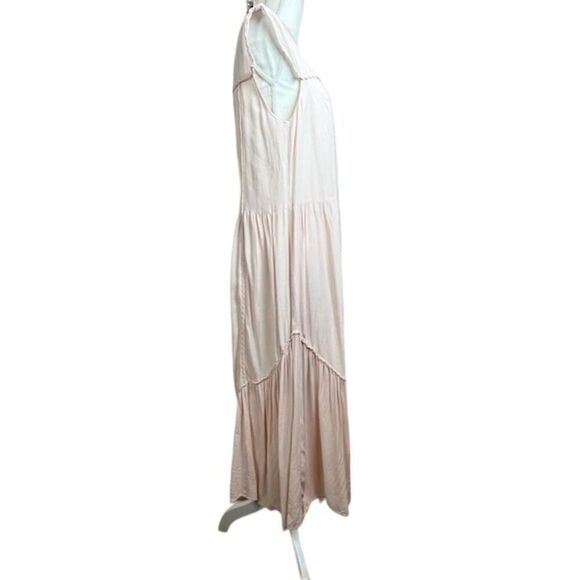 See by Chloe Light Pink Crepe High Neck Trimmed Feminine Romantic Dress Size 6 - Picture 5 of 12